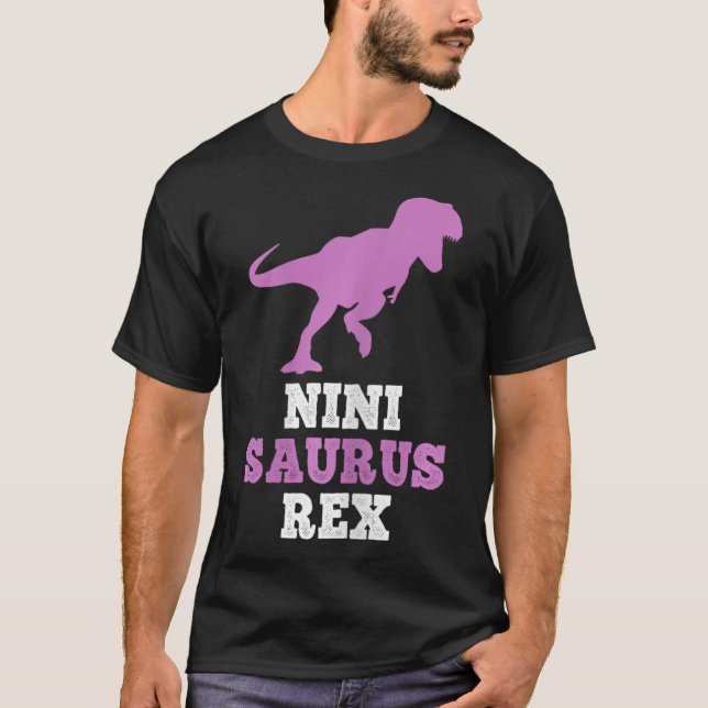 Nini-saurus Rex Dino Dinosaurie Ninisaurus Rolig  T Shirt (Framsida)