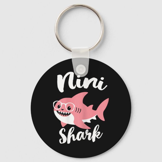 Nini Shark Mors dag Grandma Funny Nyckelring (Framsida)