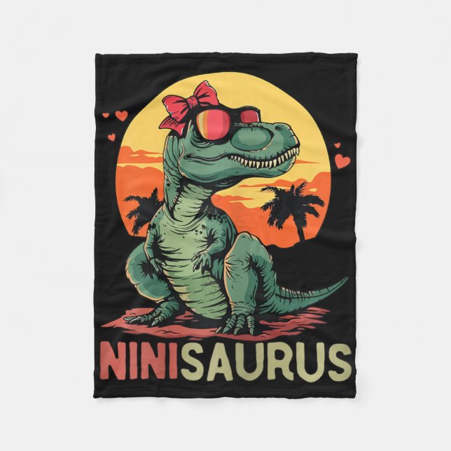 Ninisaurus Dino Dinosaur Nini-saurus T-rex Mamma Fleecefilt (Framsidan)