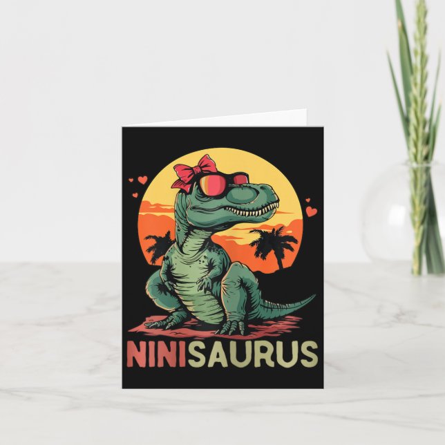 Ninisaurus Dino Dinosaur Nini-saurus T-rex Mamma Kort (Framsida)