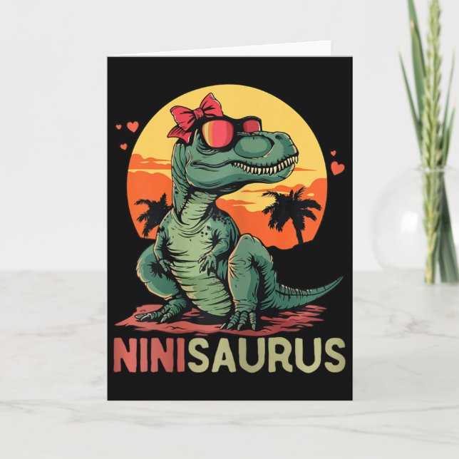 Ninisaurus Dino Dinosaur Nini-saurus T-rex Mamma Kort (Framsida)