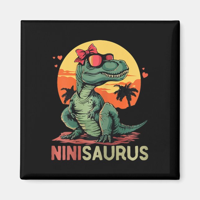 Ninisaurus Dino Dinosaur Nini-saurus T-rex Mamma Magnet (Framsidan)