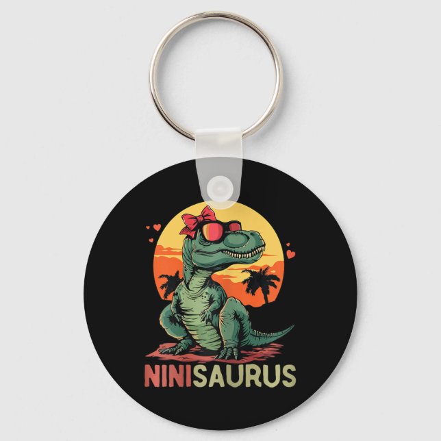 Ninisaurus Dino Dinosaur Nini-saurus T-rex Mamma Nyckelring (Framsida)