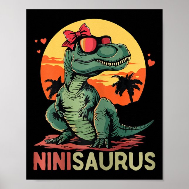 Ninisaurus Dino Dinosaur Nini-saurus T-rex Mamma Poster (Framsidan)