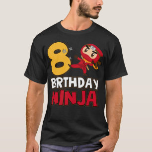 Ninja 8th Ninja tårastronaut födelsedag  T Shirt