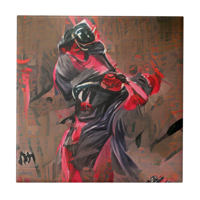 Ninja-abstrakt  kakelplatta (Framsidan)