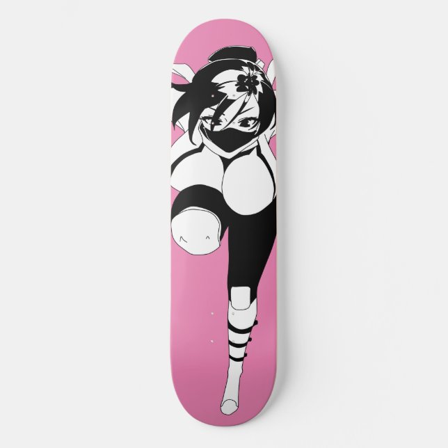 Ninja Anime Girl Skateboard Deck (Framsida)