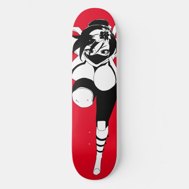 Ninja Anime Girl Skateboard Deck (Framsida)