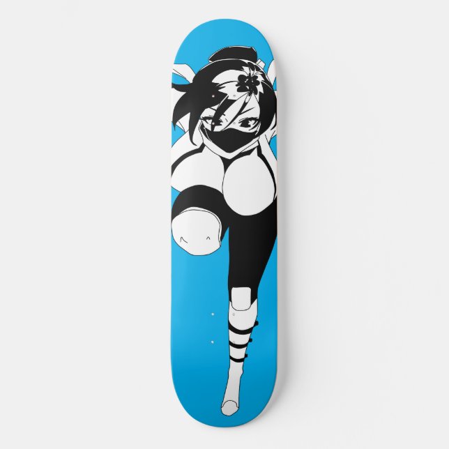 Ninja Anime Girl Skateboard Deck (Framsida)