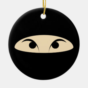 Ninja ansikte julgransprydnad keramik