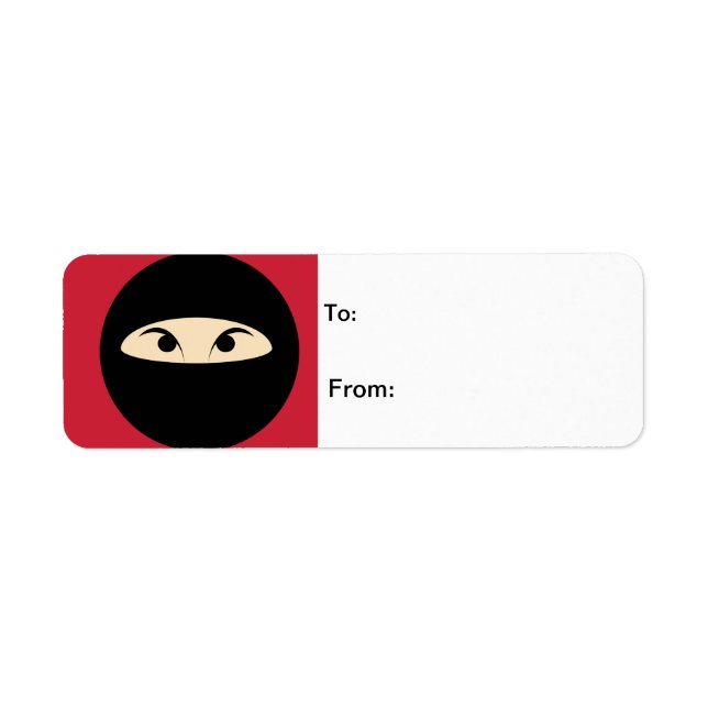 Ninja Ansikte Returadress Etikett (Framsidan)