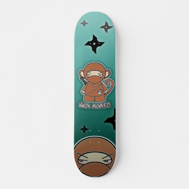 Ninja apa! Skateboard Bräda 20,5 Cm (Framsida)