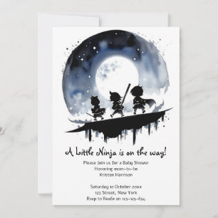 Ninja Baby Shower Inbjudningar