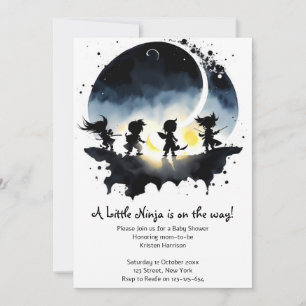 Ninja Baby Shower Inbjudningar