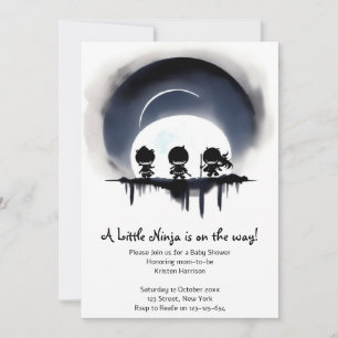 Ninja Baby Shower Inbjudningar