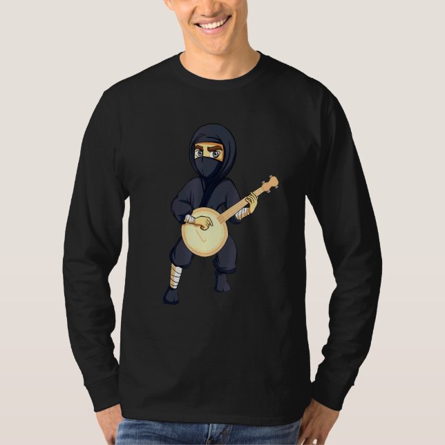 Ninja Banjo Musical Instruments Manar Women Kids T Shirt (Framsida)
