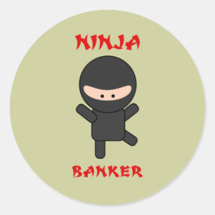 ninja bankir runt klistermärke