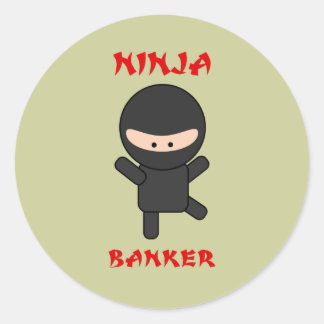 ninja bankir runt klistermärke