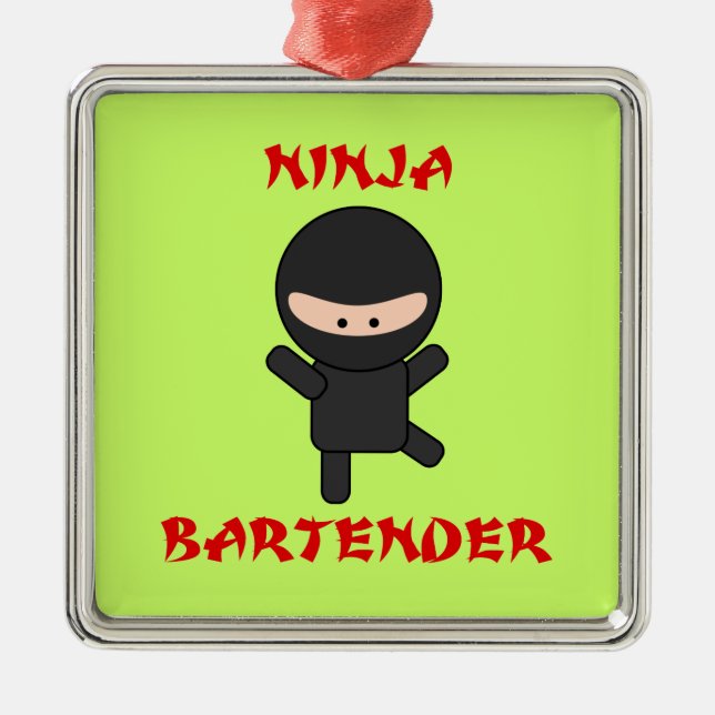 Ninja Bartender Julgransprydnad Metall (Framsidan)