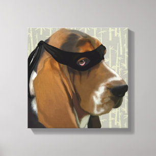 Ninja Basset Hound Hund Canvastryck