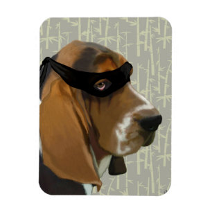 Ninja Basset Hound Hund Magnet
