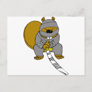 Ninja Beaver Vykort