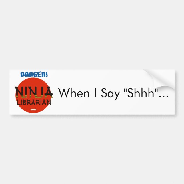 Ninja bibliotekarie bildekal (Framsidan)