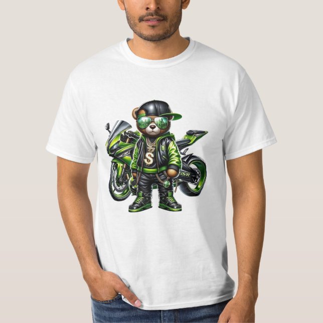 ninja bike bear T-Shirt (Framsida)