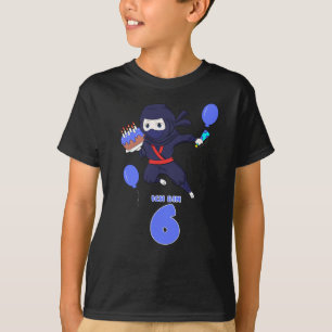 NINJA BIRTHDAG 6 6e födelsedagspojke Tecknad Äls T Shirt