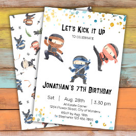 Ninja Birthday bjudande - Ninja Party Inbjudningar