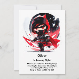 Ninja Birthday-inbjudan Inbjudningar