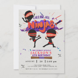 Ninja Birthday-inbjudan Inbjudningar
