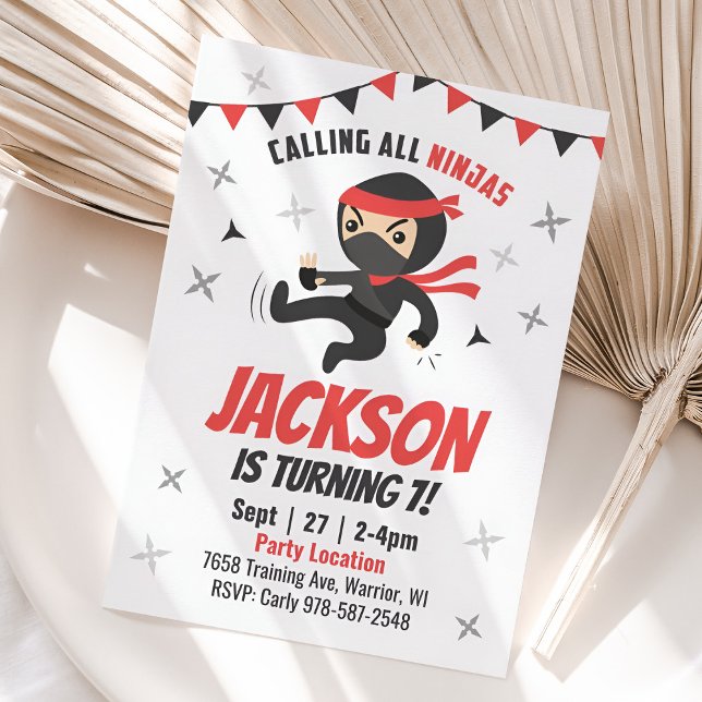 Ninja Birthday-inbjudan Inbjudningar (Ninja Birthday Invitation)