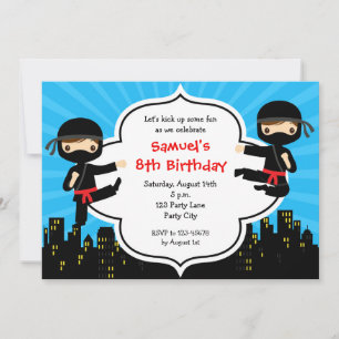 Ninja Birthday-inbjudningar (pojkar) Inbjudningar