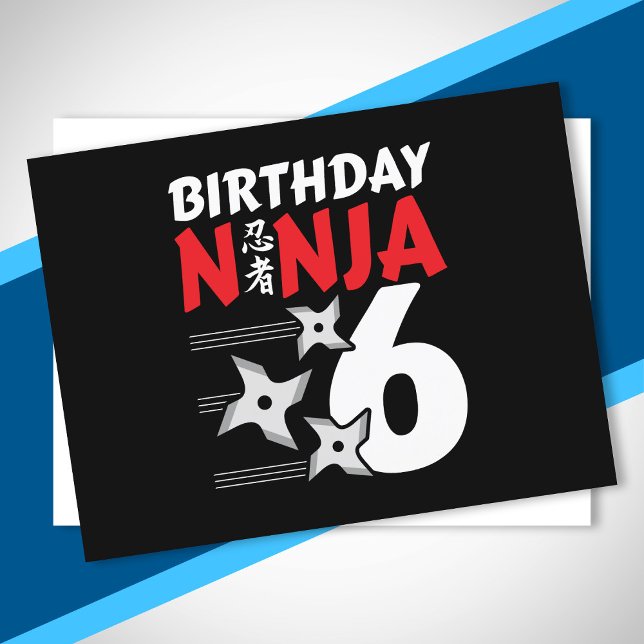 Ninja Birthday Party - Birthday Ninja 6 Vykort (Skapare uppladdad)