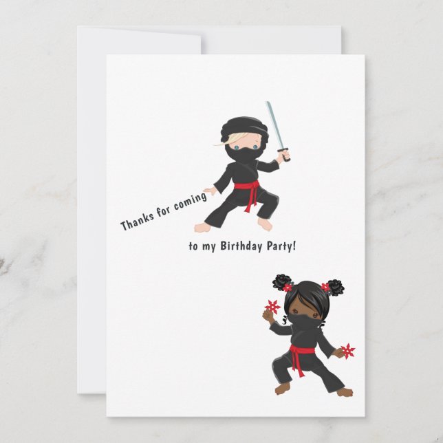 Ninja Birthday Tack Kort (Framsida)