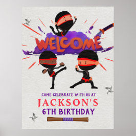 Ninja Birthday Välkomstskylt Poster