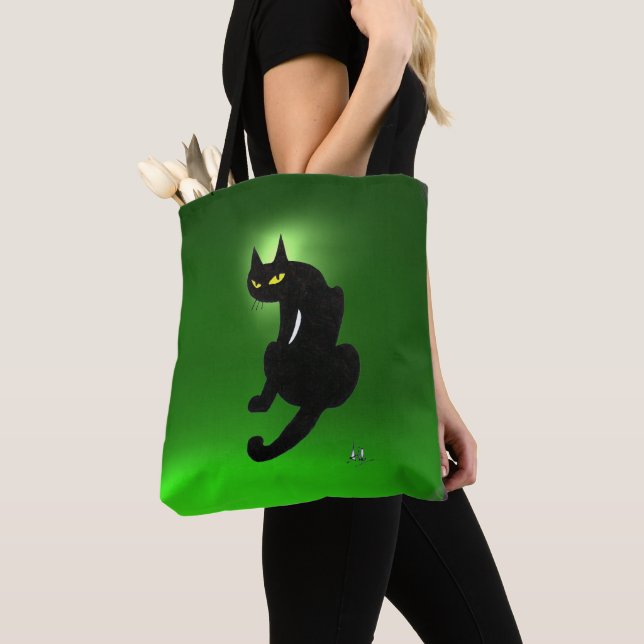 NINJA BLACK CAT Emerald Grönt Tygkasse (Närbild)