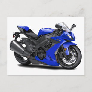 Ninja Blue Bike Vykort