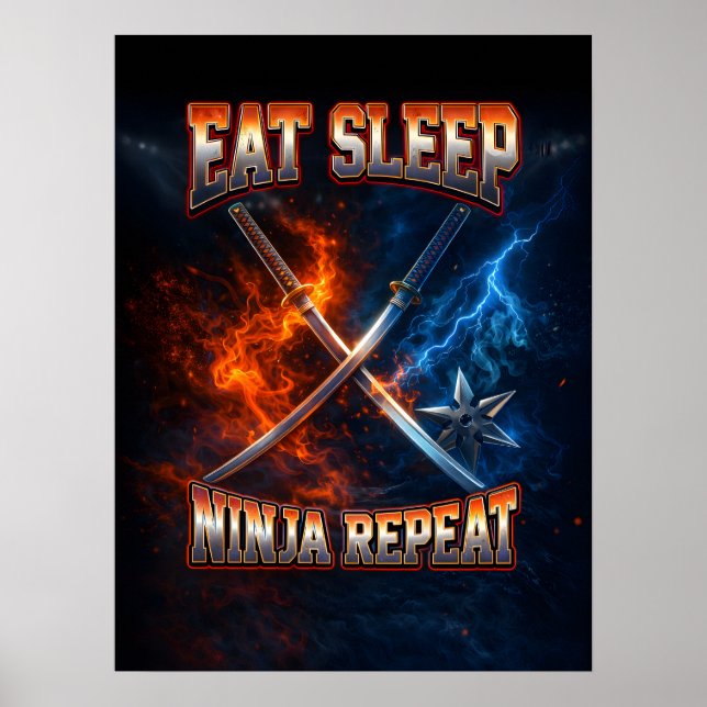 Ninja Bootleg Retro Vintage Stil Poster (Framsidan)