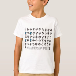Ninja Boy Japansk Hiragana bord T Shirt