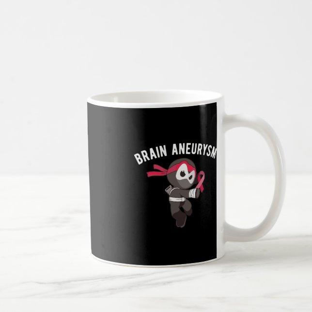 Ninja Brain Aneurysm Awareness Martial Arts Ninjut Kaffemugg (Höger)