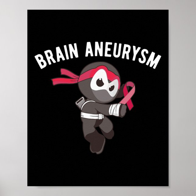 Ninja Brain Aneurysm Awareness Martial Arts Ninjut Poster (Framsidan)