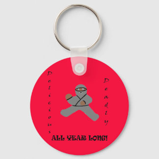 Ninja Bread Man Basic Button Keychain Nyckelring