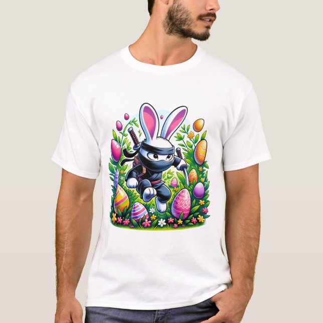 Ninja Bunny Påsk Äventyr T Shirt (Framsida)