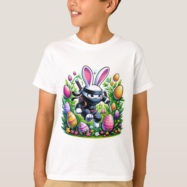 Ninja Bunny Påsk Äventyr T Shirt (Framsida)