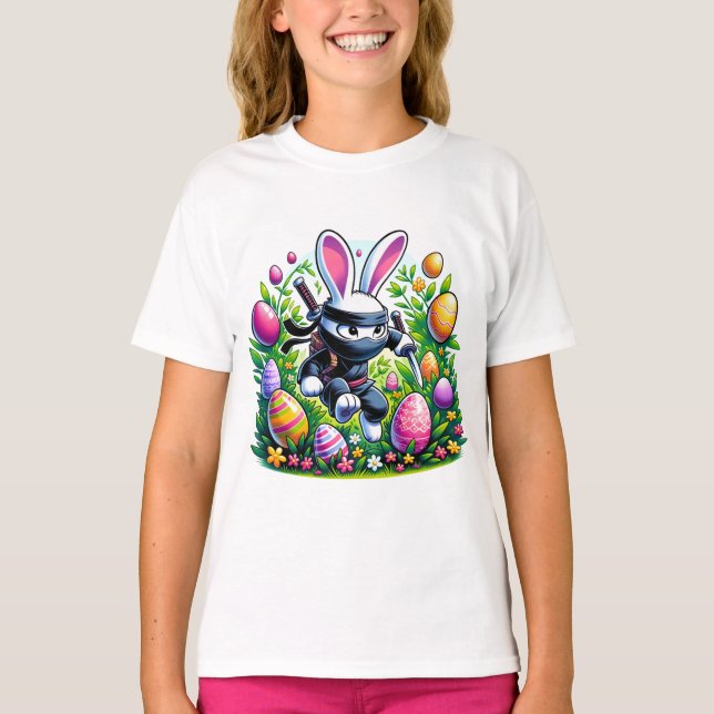 Ninja Bunny Påsk Äventyr T Shirt (Framsida)
