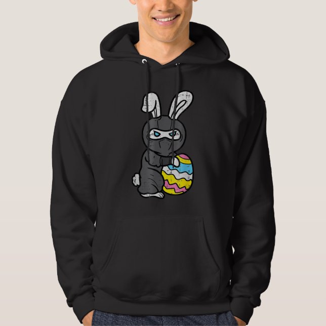 Ninja Bunny Rabbit Egg Cute Påsk Day Boys Kids T Hoodie (Framsida)