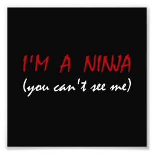 Ninja Can? t ser mig Fototryck