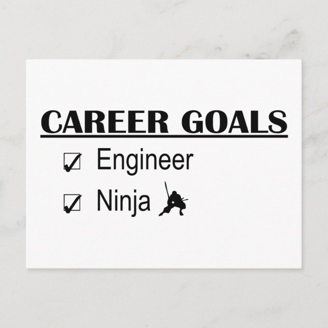 Ninja Career Goals - Ingenjör Vykort (Framsida)